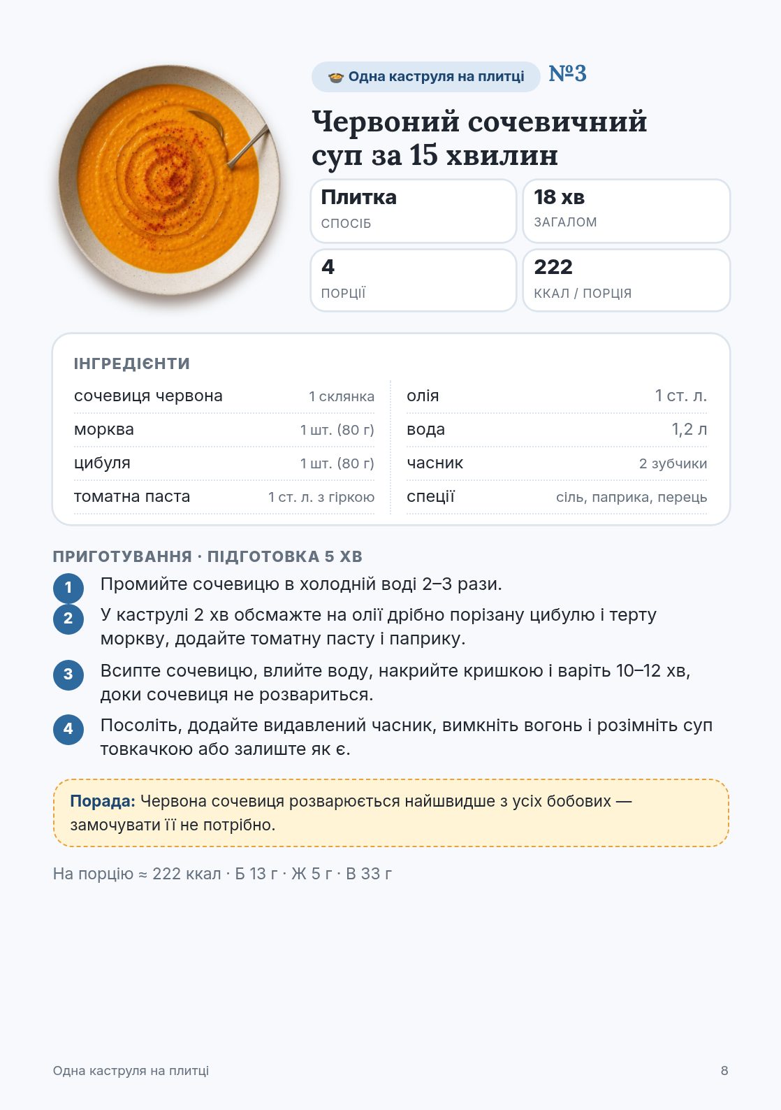 Рецепт на сторінку